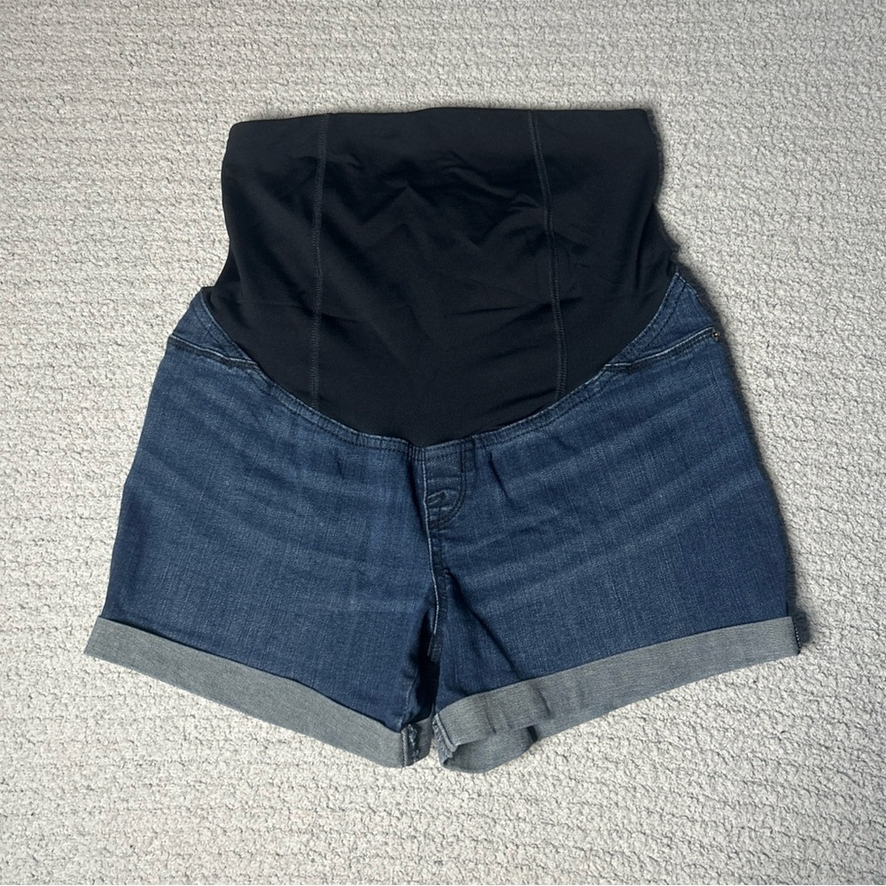 Isabel Maternity by‎ Ingrid & Isabel Blue Jean Midi Shorts Size 4